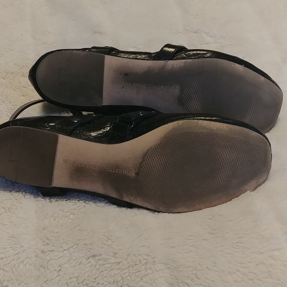 Zara Black Leather Ballet Flats - Picture 5 of 9